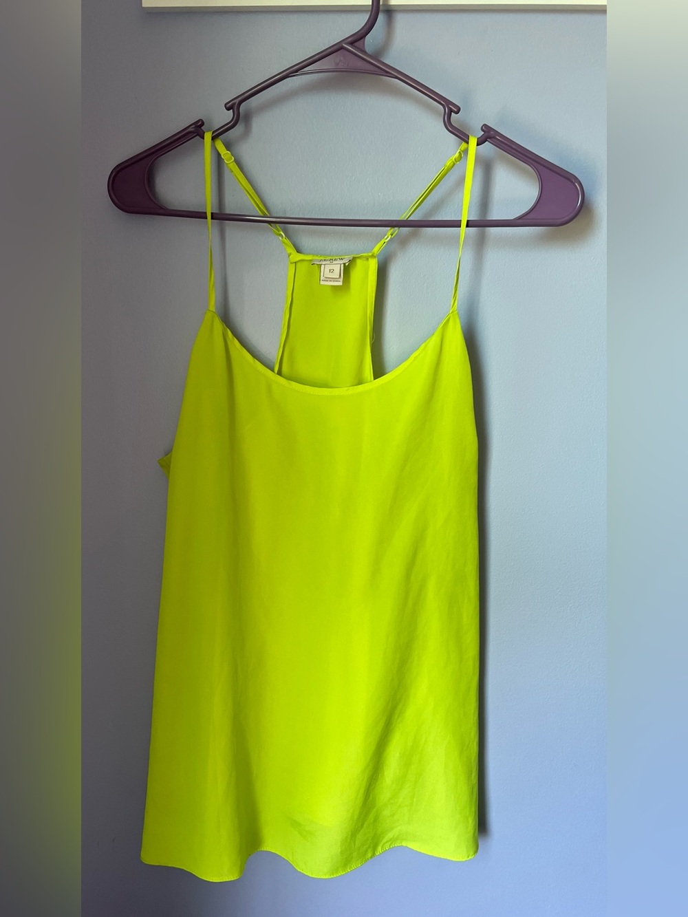 J. Crew Neon Yellow Spaghetti Strap Women's Tank Top
